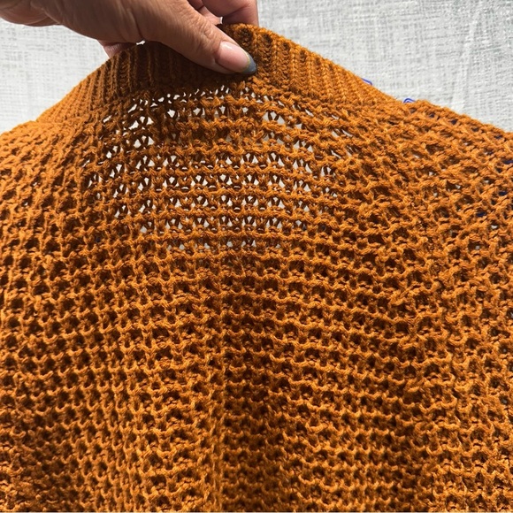 Aeropostale M Rust Orange Cropped Henley Knit Sweater - Picture 5 of 8